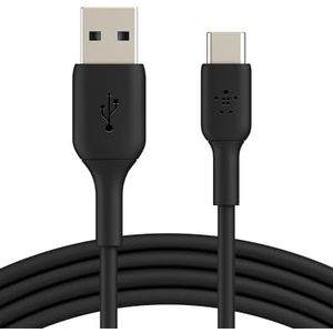 Belkin Boost Charge USB-C-Kabel (USB-C/USB-A-Kabel, USB-Typ-C-Kabel für Pixel, iPad Pro, Nintendo Switch und andere Geräte, etwa von Samsung), 2m, Schwarz