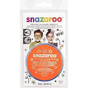Snazaroo - Verf voor gezicht en lichaam, make-up voor gezicht en vermomming, voor kinderen en volwassenen, blisterverpakking 18 ml, kleur: oranje