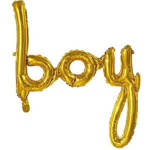 Boland 53243 - Boy folieballon 70x60cm goud helium babyshower geboorte jongen geschenk decoratie