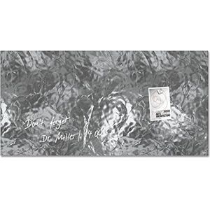 SIGEL Artverum GL268 glazen magneetbord, 91 x 46 cm, metaal zilver crinkle