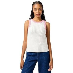 Wrangler Ringer Sweater Tank T-shirt voor dames, vintage wit, S
