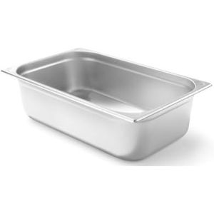 HENDI Gastronorme container, GN 1/1, hittebestendigheid -40 °C tot 300 °C, te gebruiken in convectieovens, koelkasten, waterbaden, chafing dishes, 21 l, 530 x 325 x (H) 150 mm, roestvrij staal