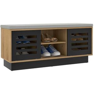 COSTWAY Schoenenbank van natuurlijk hout, 99,5 x 34,5 x 46 cm