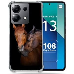 Cokitec Shatterproof versterkte hoes voor Xiaomi Redmi Note 13 4G Animal Paard Bruin