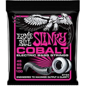 Ernie Ball P02734 Super Slinky kobalt snaren, voor elektrische bas, kaliber 45-100