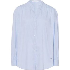 BRAX Style Viv blouse, eenvoudig, katoen, viscose voor dames, blouse, Rokerblauw