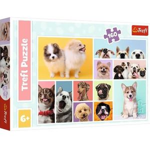 Trefl - Hondenvriendschap, puzzel met 160 elementen – kleurrijke puzzels met dieren, collage, honden, creatief entertainment, spel voor kinderen vanaf 6 jaar