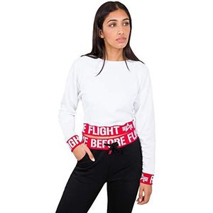 ALPHA INDUSTRIES RBF Cropped Wmn Sweater voor dames, Wit.