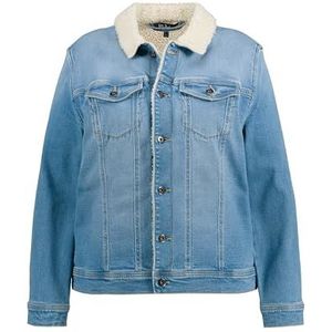 Ulla Popken Jeans jas met teddyvoering voor dames, Blauwe Denim