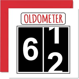 Grappige verjaardagskaart voor mannen en vrouwen – oldometer – verjaardagskaart voor papa, mama, opa, oma, oom, tante, neef, 145 mm x 145 mm, felicitatiekaart voor de 62e verjaardag