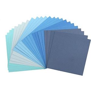 Vaessen creative Florence Kartonnen papier, blauwe kleuren, 216 g, 12,5 x 12,5 cm, 60 vellen, gestructureerd oppervlak, om te schilderen, scrapbooking en meer