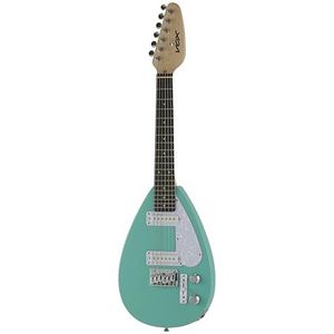 VOX - MK3 Mini Aqua Green, elektrische gitaar gereduceerd, 476 mm, druppelvorm, handvat van esdoornhout en toetsenbord van paars, kleur aqua green