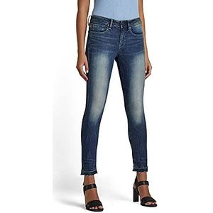G-STAR RAW Ripped Edge dames Midi-skinny jeans 3301, blauw (antieke blauwe boom C296-B817), 26W / 32L, blauw (antieke blauwe boom C296-B817)