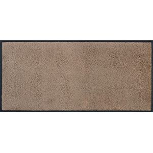 Wassen en drogen mat, kleur: taupe/beige, afmetingen: 35 x 75 cm (b x l), voor binnen en buitengebruik, wasbaar.