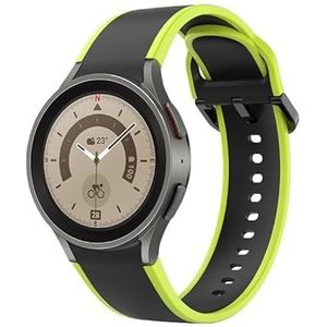 System-S Bracelet 20mm en Silicone pour Samsung Galaxy Watch 5 4 Smartwatch Neon Noir, Vert fluo + noir, Eine Grösse, Classique