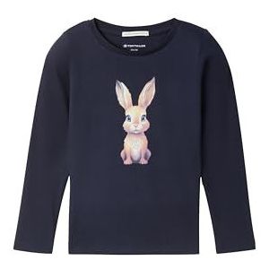 TOM TAILOR T-shirt à manches longues pour fille avec imprimé, 10668 – Sky Captain Blue., 104-110