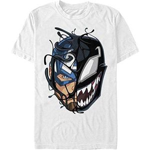 Marvel Captain Venom Organic T-shirt, uniseks, korte mouwen, wit, XL, Weiss
