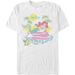 Disney The Little Mermaid-Beachy Ariel Organic T-shirt met korte mouwen, wit, XXL, Weiss