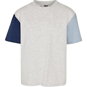 Urban Classics Jongens T-shirt Organic Oversize Colorblock, lichtgrijs, 146-152, Lichtgrijs