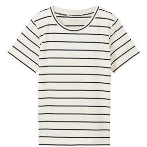 TOM TAILOR T-shirt pour fille, 34694 - Blanc cassé à rayures bleues, 92-98