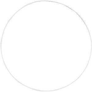 GLOREX 6 1294 206 - metalen ring om te knutselen met een diameter van ca. 22 cm, gecoat in wit, ideaal voor dromenvangers, macramé, wanddecoratie en bloemschikken