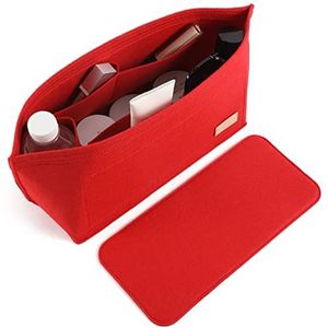 Doxo Handtas Organizer en vilten draagtas voor Neverfull GM (maat XL, rode tas + rode basis)
