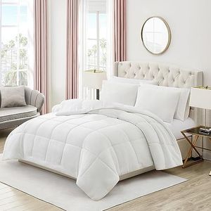 Juicy Couture Hoogwaardige beddengoedset bestaande uit 1 dekbedovertrek van 228,6 x 228,6 cm en 2 kussenslopen van 50,8 x 66 cm, machinewasbaar, 100% polyester, luxueus comfort, kingsize bed/bed