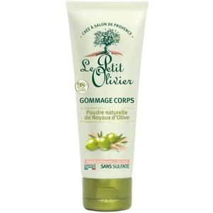 LE PETIT OLIVIER - Gommage Corps - Poudre Naturelle De Noyaux D'Olive - Exfolie, Lisse & Adoucit - Peaux Normales À Sèches - 98% D'Origine Naturelle - Sans Sulfate - Fabriqué en France - 200 ml
