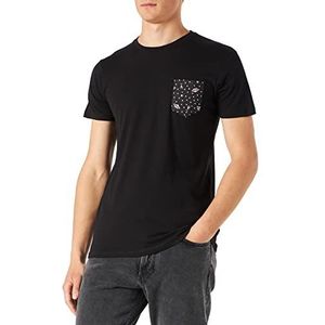 Frenchcool T-shirt, zwart, met zak, schotel, vliegende schotel, heren, zwart.