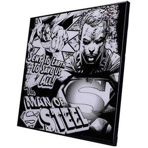 Nemesis Now Superman The Man of Steel Comic Greyscale Crystal Clear, Black White, 32 cm