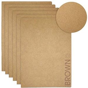 Artway - Tekenboek met omslag van zacht kraftpapier - gerecycled bruin kraftpapier - 130 g/m² - A4 - 6 stuks
