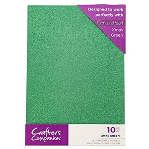 Crafter's Companion Centura Pearl Karton, A4, eenzijdig glinsterend, 250 g/m², groen, 10 vellen