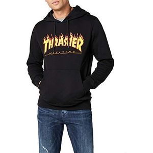 Thrasher Truflp05754 sweatshirt voor heren, Nero (Nero/Fiamme)