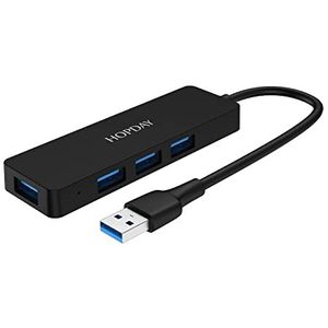 Hub USB, 4 ports USB 3.0 - Répartiteur USB ultra fin - 5 Gbps - Adaptateur USB A pour MacBook, Surface, Notebook, Dell, HP, Tesla Model 3