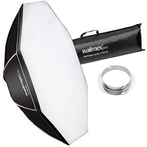 Walimex Pro Octagon Softbox lichtbak voor Elinchrom, diameter 150 cm, oranje lijn