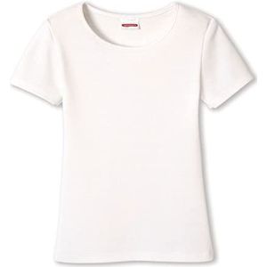 Damart Thermolactyl T-shirt met korte mouwen, mesh klasse T-shirt voor meisjes, Wit.
