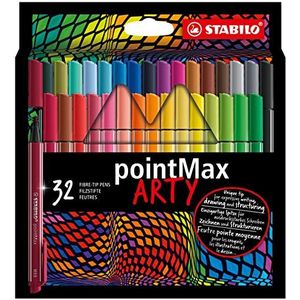 Fineliner - STABILO pointMax - 32 stuks - ARTY - met 32 verschillende kleuren
