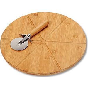 Kesper 58465 Pizzabord van bamboe met pizzasnijder Ø 32 cm dikte 1 cm