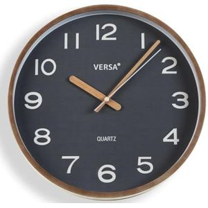 Versa Horloge murale en plastique gris quartz 4,3 x 30 x 30 cm