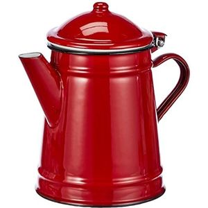 Ibili 910210 Conisch koffiezetapparaat, geëmailleerd staal, 1 l, rood