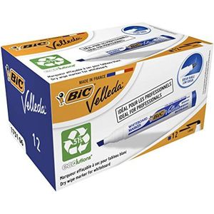 BIC Velleda 1751 ECOlutions Whiteboard Stiften Medium Schuine Punt - Rood, Doos van 12 Stuks