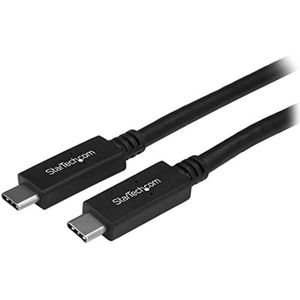 StarTech.com 1 m USB 3.1 USB-C naar USB-C kabel, USB C naar C-kabel, stekker/stekker, zwart (USB31CC1M)