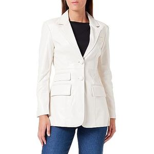 faina Blazer van kunstleer voor dames, Ivoor