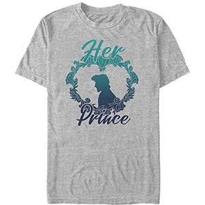 Disney The Little Mermaid-Her Prince Organic T-shirt met korte mouwen, Melange Grey, S, Melange Grey