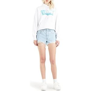 Levi's - Korte broek 501 56327-0231 in de kleur blauw wit, uitgeklapt onderaan - shorts voor dames, Lichtblauw