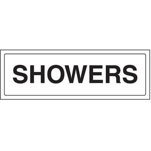 VSafety Showers deurbord, hard plastic, 1 mm, liggend formaat, 300 x 100 mm