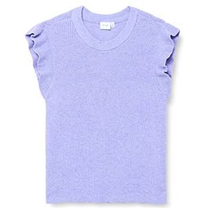 Vila Viril O-hals Flounce Knit Vest - Noos gebreid T-shirt voor dames, Zachte lavendel. Details: gemengd