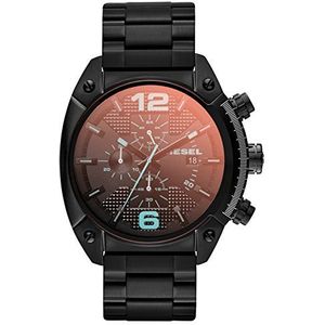 Diesel herenoverloop chronograaf zwart roestvrij staal horloge