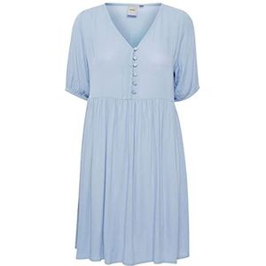 ICHI IHMARRAKECH SO DR7 casual jurk voor dames, V-hals, halflange mouwen, casual jurk, 154030/Chambray Blauw