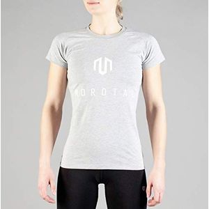 MOROTAI Hoogwaardig T-shirt voor dames, korte mouwen, ademend, fitness-training, lichtgrijs/wit